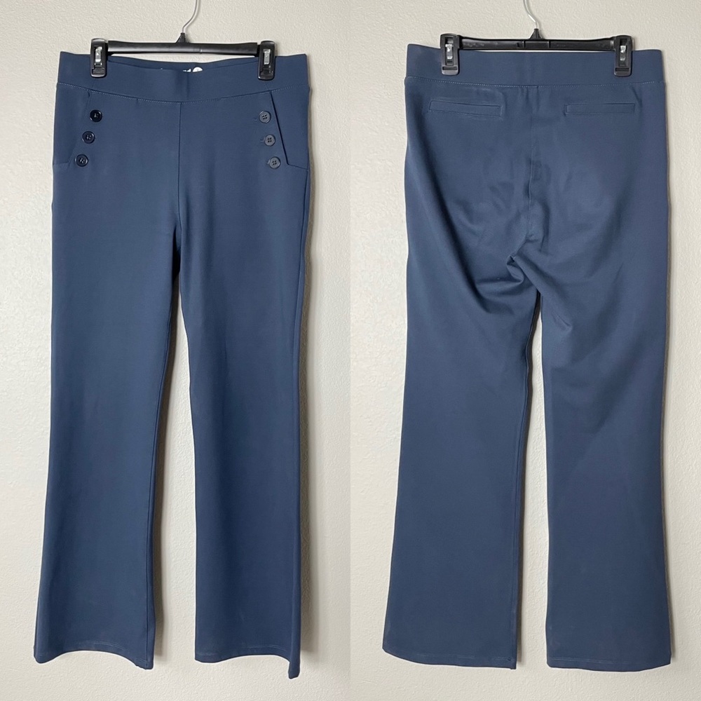 Sailorcore, Nautical inspired, Work Wear Betabrand Navy Boot Cut Pants, Petite